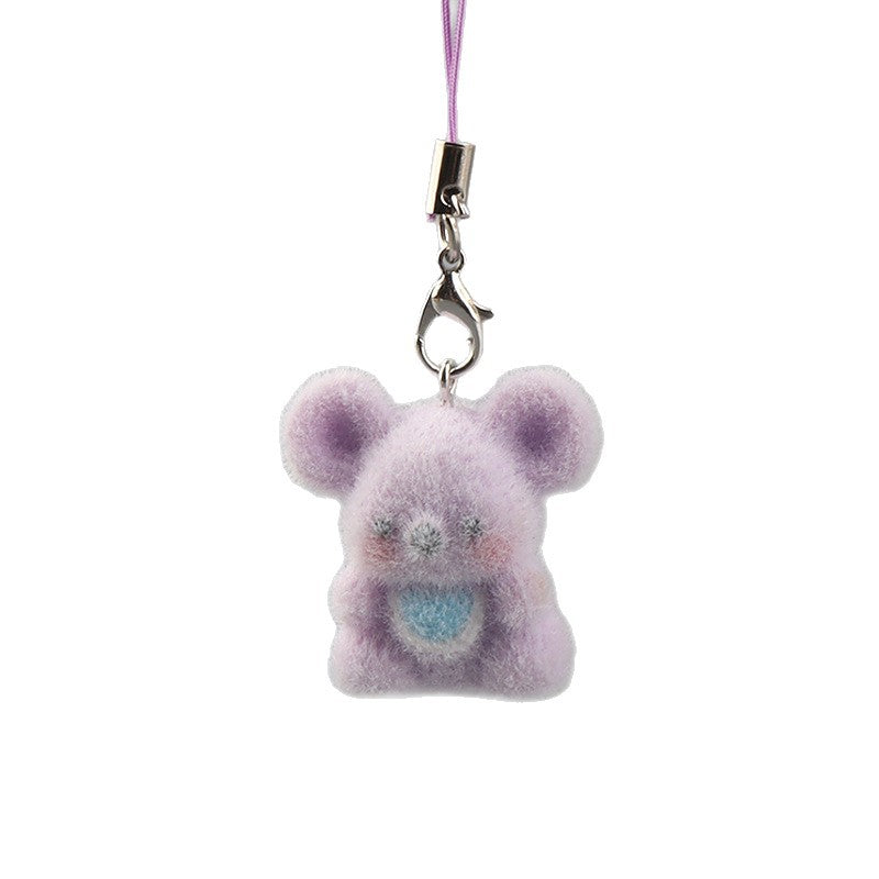 Wholesale Resin Flocking Cute Three-Dimensional  Keychain