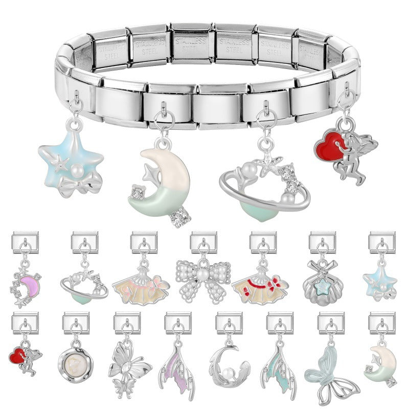 Wholesale Stainless Steel DIY Pendant Butterfly Moon Star Trendy Fashion Accessory for Boutique Resale