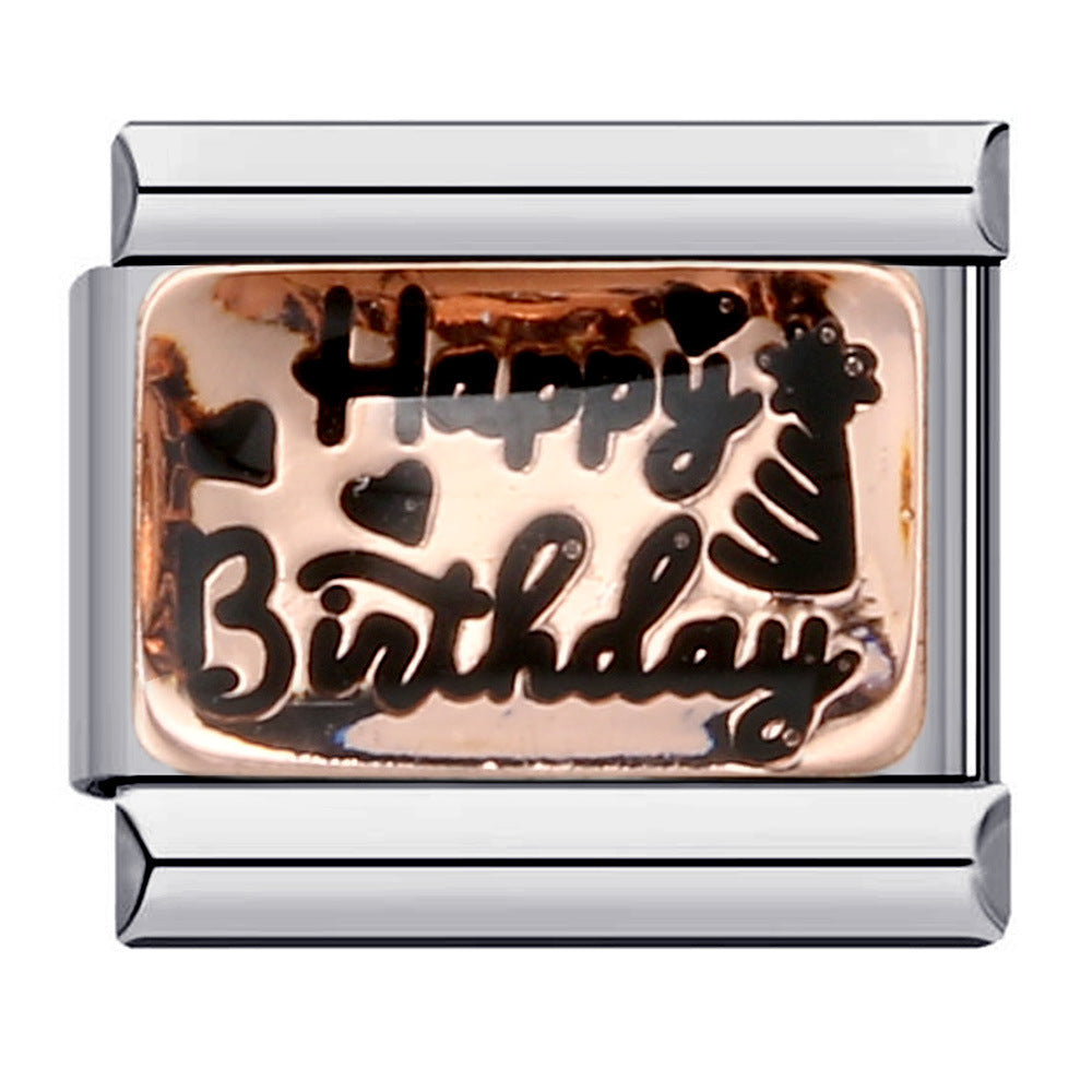 Wholesale Italian Charm Bracelet 9mm DIY Splicing Removable English Combination Stainless Steel Composable Bracelet