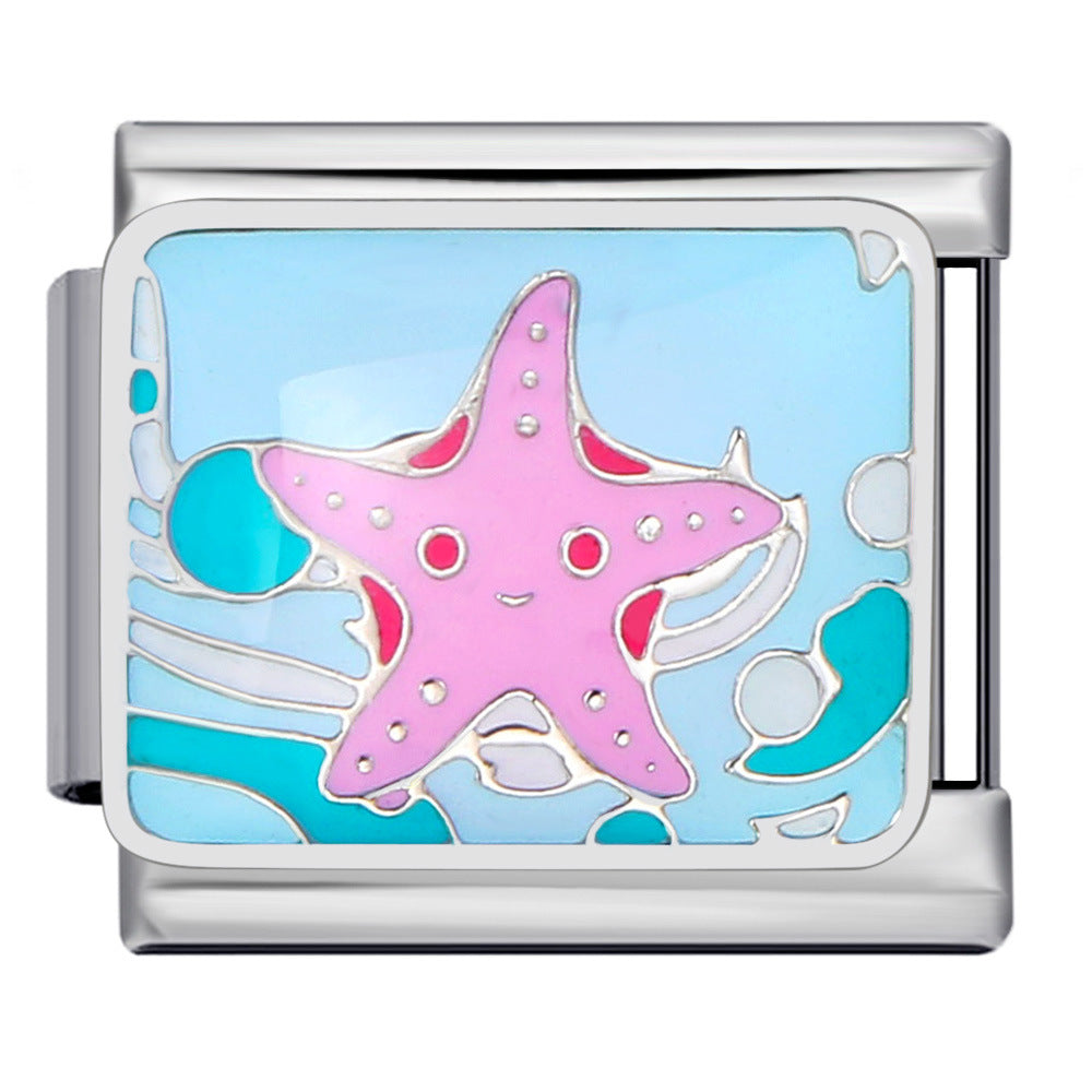 Wholesale Italian Charm Bracelet 9mm DIY Splicing Removable Marine Life Stainless Steel Composable Bracelet