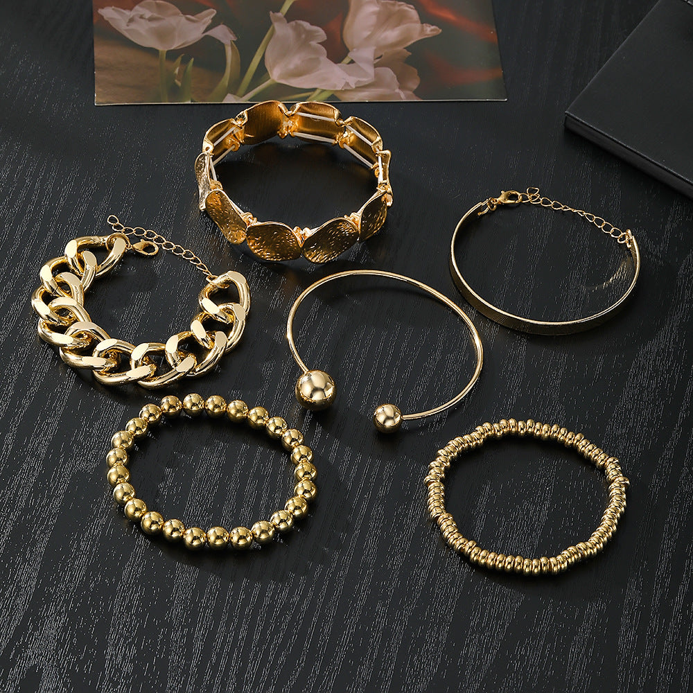 Wholesale Modern Geometric Open Cuff Bracelets Stackable Mixed Material Wave Floral Fashion Jewelry Accessory For Boutique Resale