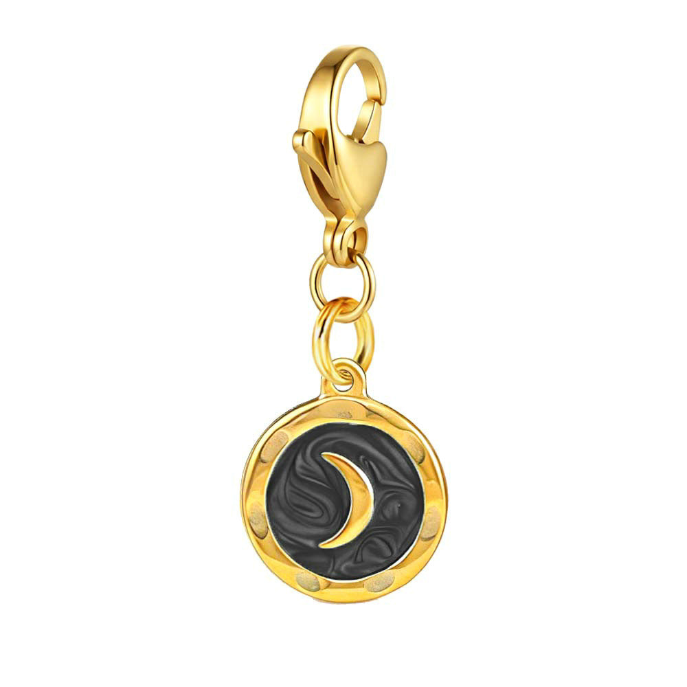 Wholesale Stainless Steel Electroplated Round Small Pendant with Lobster Clasp for DIY Jewelry Making