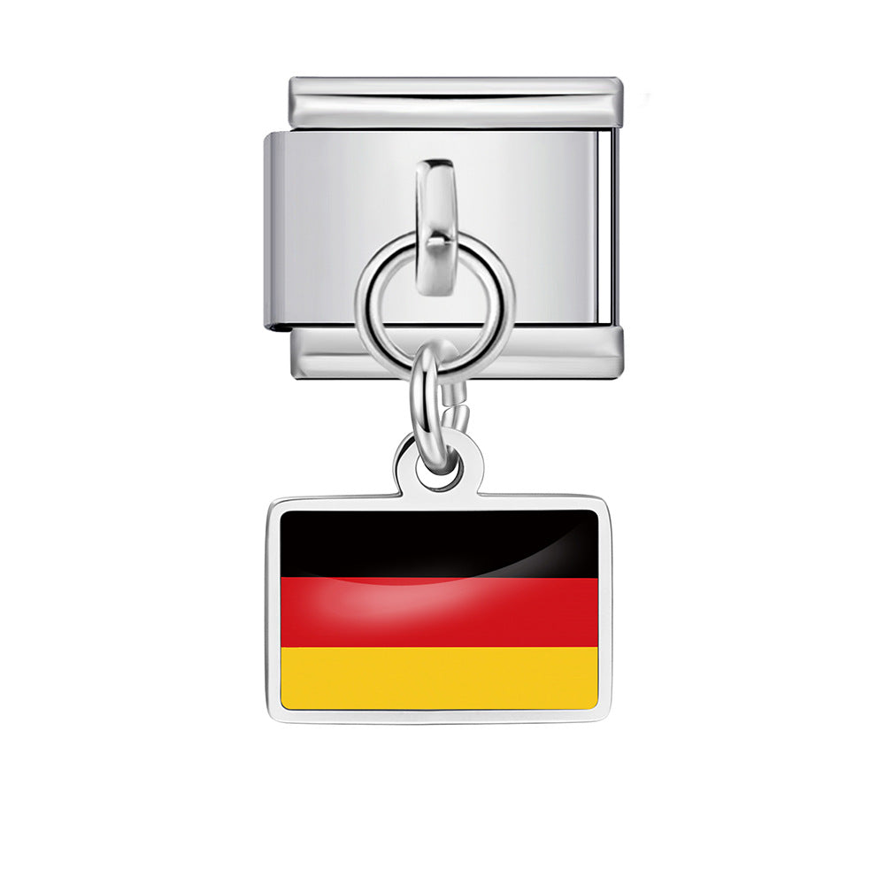Wholesale World Flag Modular Bracelet Stainless Steel DIY Fashion Accessory