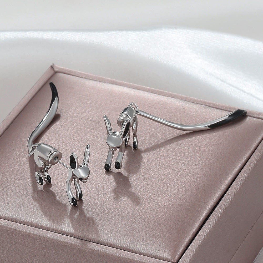 Wholesale Long Tail Fox Earrings Cold Style Creative Animal Ear Studs Boutique Resale Fashion Accessory