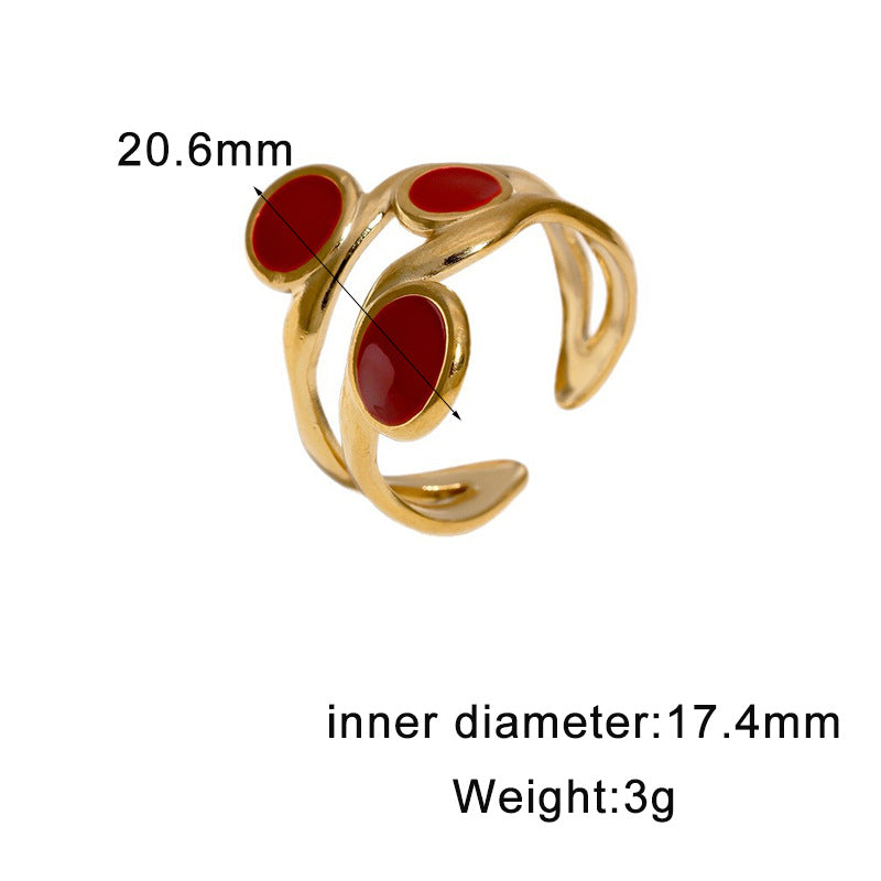 Wholesale Gold Plated Stainless Steel Open Ring Irregular Twisted Design Artistic Jewelry For Women Fashion Accessory Gift
