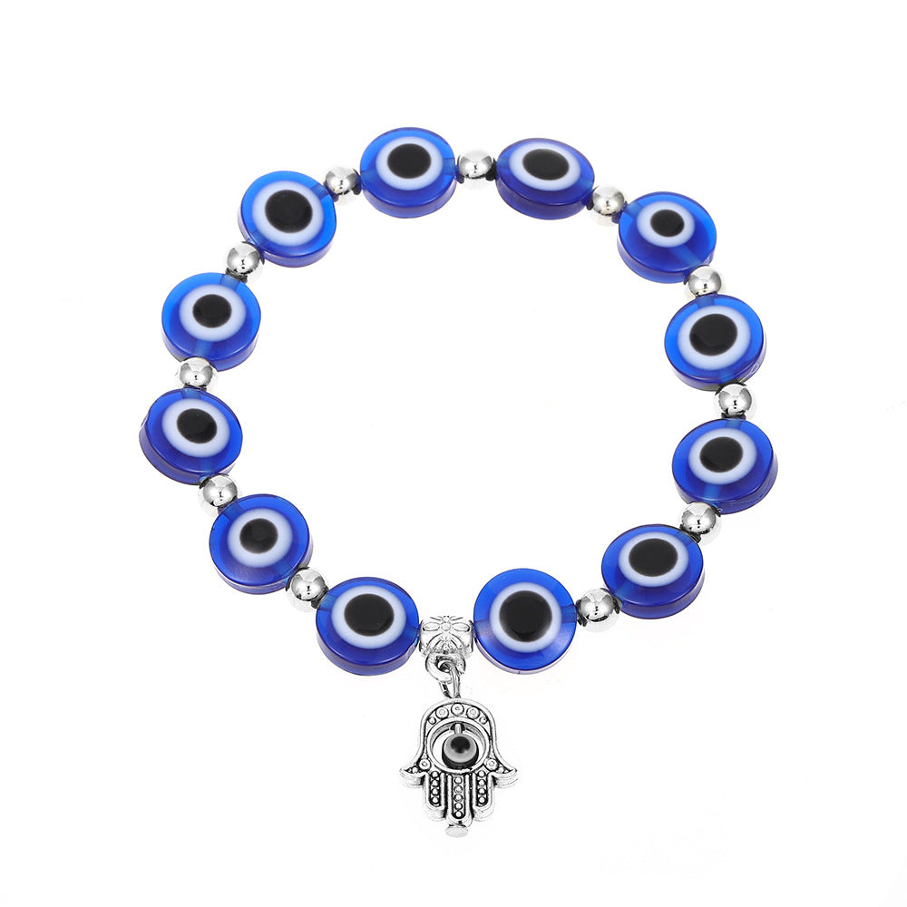 Wholesale Blue Devil Eye Resin Ball Bracelet Miyuki ACC-BT-MY009