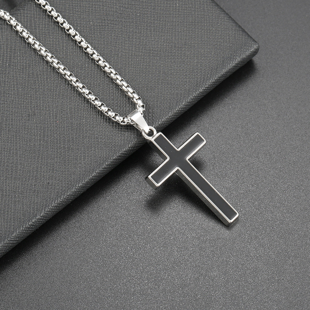 Wholesale Titanium Steel cross  alloy pendant necklaces
