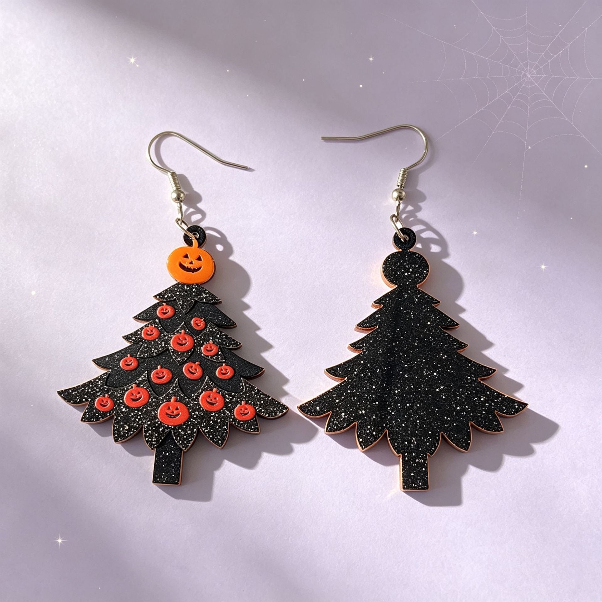 Wholesale Acrylic Earrings Black Pumpkin Skeleton  Christmas Fashion Accessory