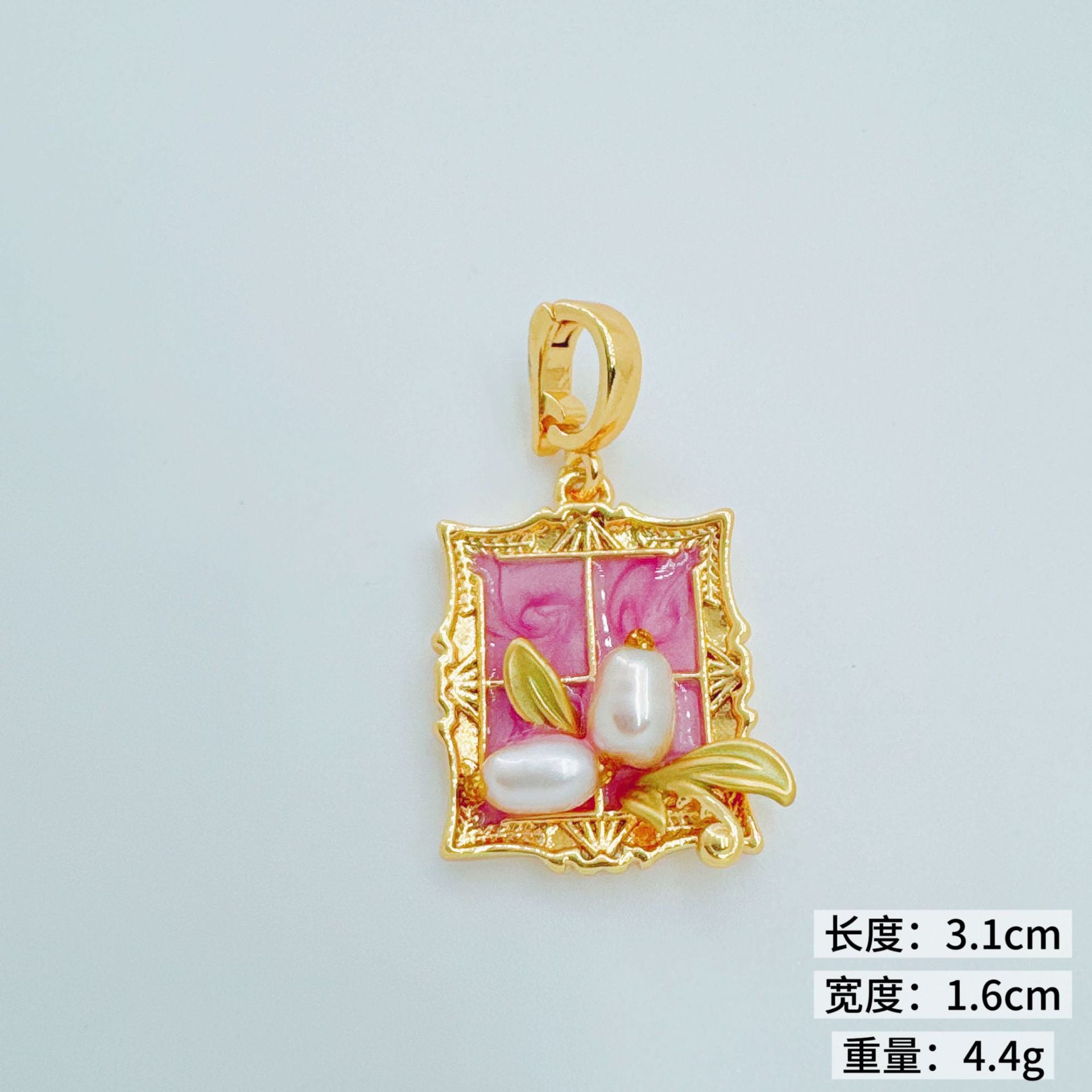 Wholesale Copper Gold Plated Floral Oil Painting Pendant for Jewelry Making