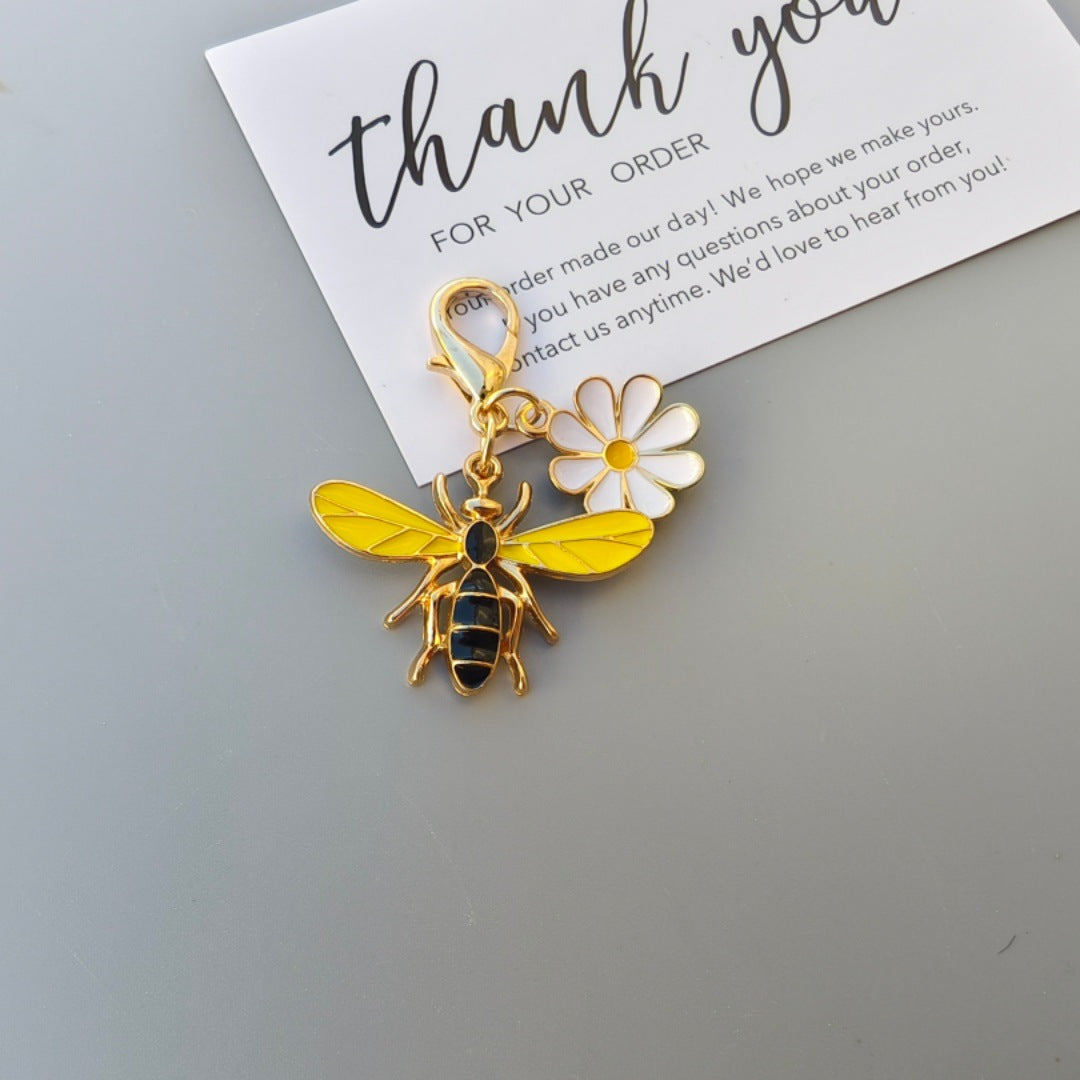 Wholesale Alloy Cartoon Bee Ladybug Keychain Pendant Bag Charm Gift Accessory