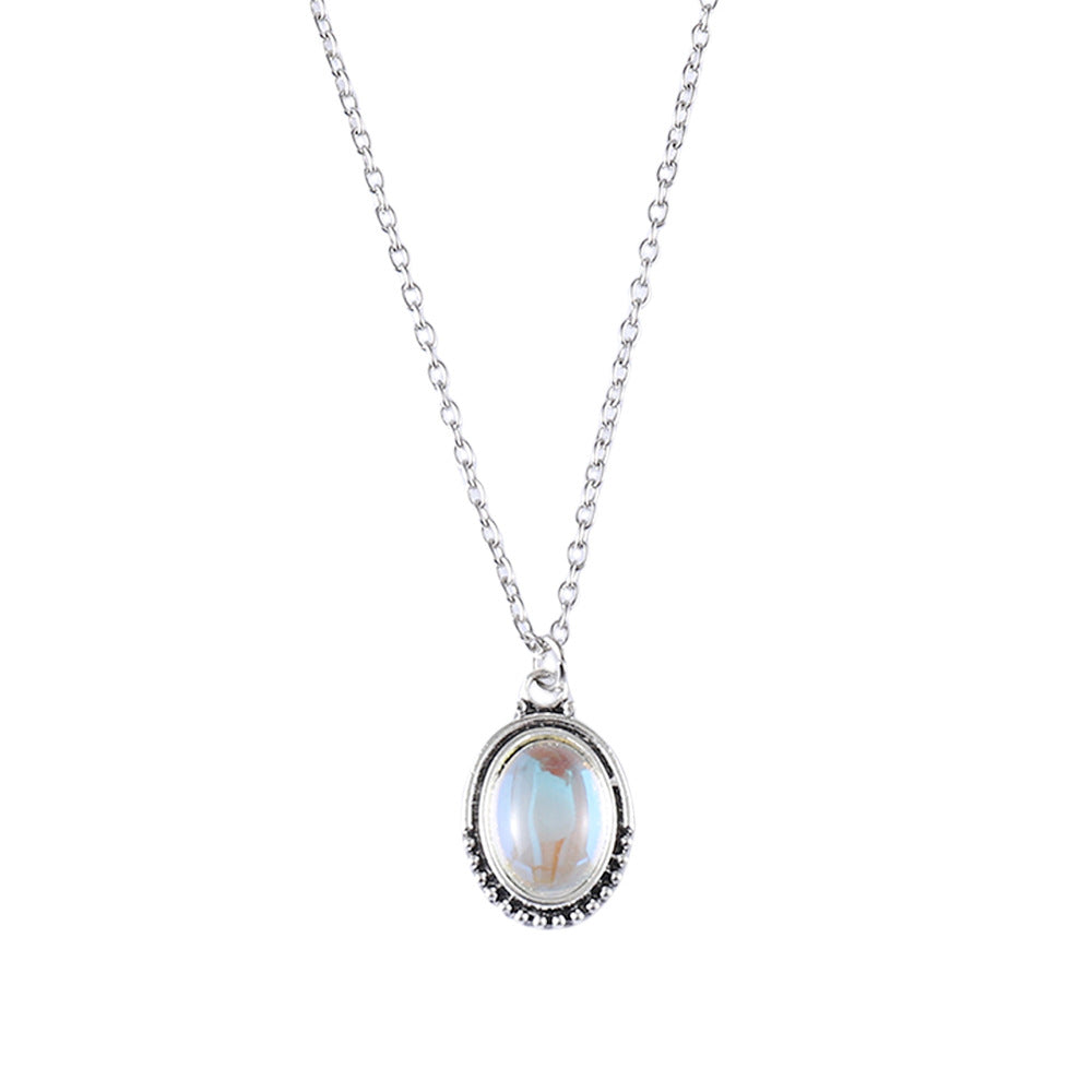 Wholesale Retro  Light Oval Zircon Necklace