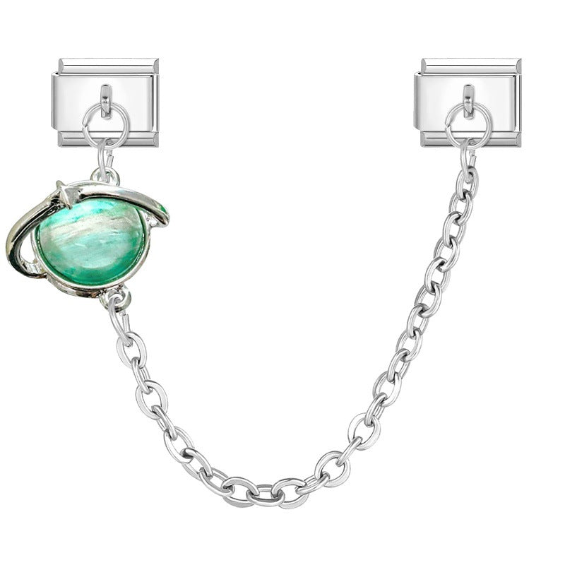 Wholesale 9mm Italian Charm Starter Bracelets DIY Double Hanger Stainless Steel Composable Bracelet