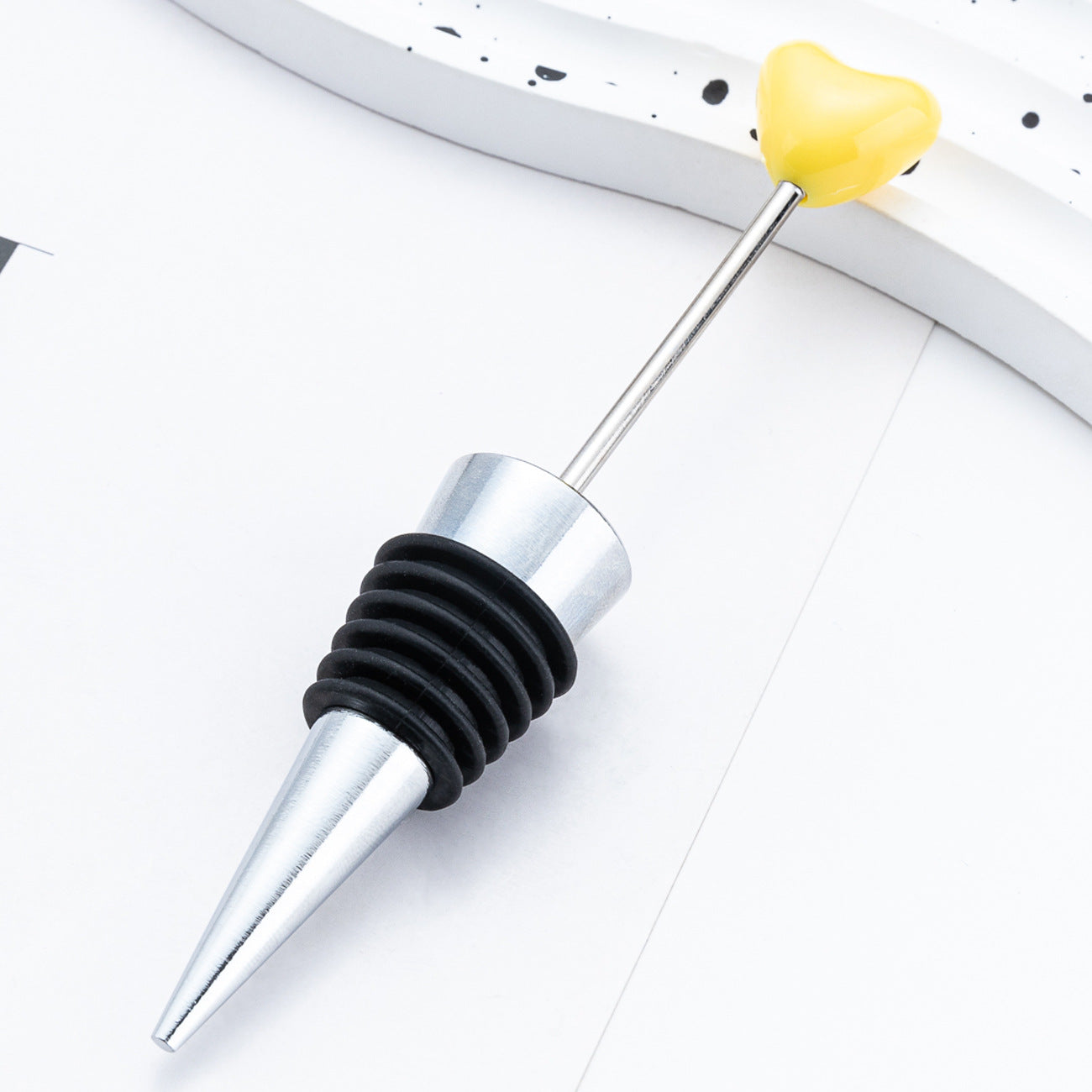 Wholesale DIY beadable Heart-Shaped Wine Stoppers