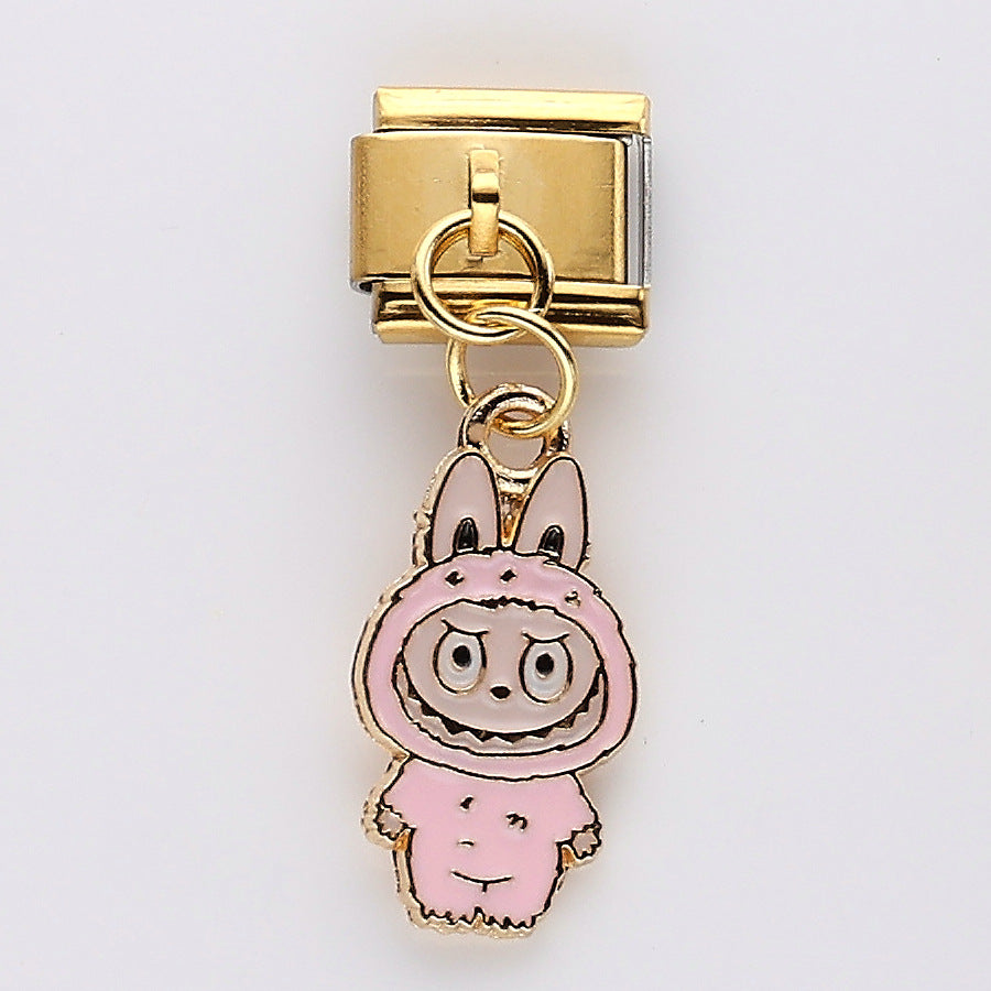 Wholesale 10pcs Italian Charm Bracelet 9mm DIY Splicing Cartoon Cute Stainless Steel Composable Bracelet