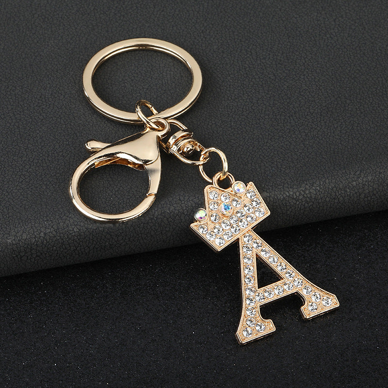 Wholesale  English letters encrusted diamond keychain