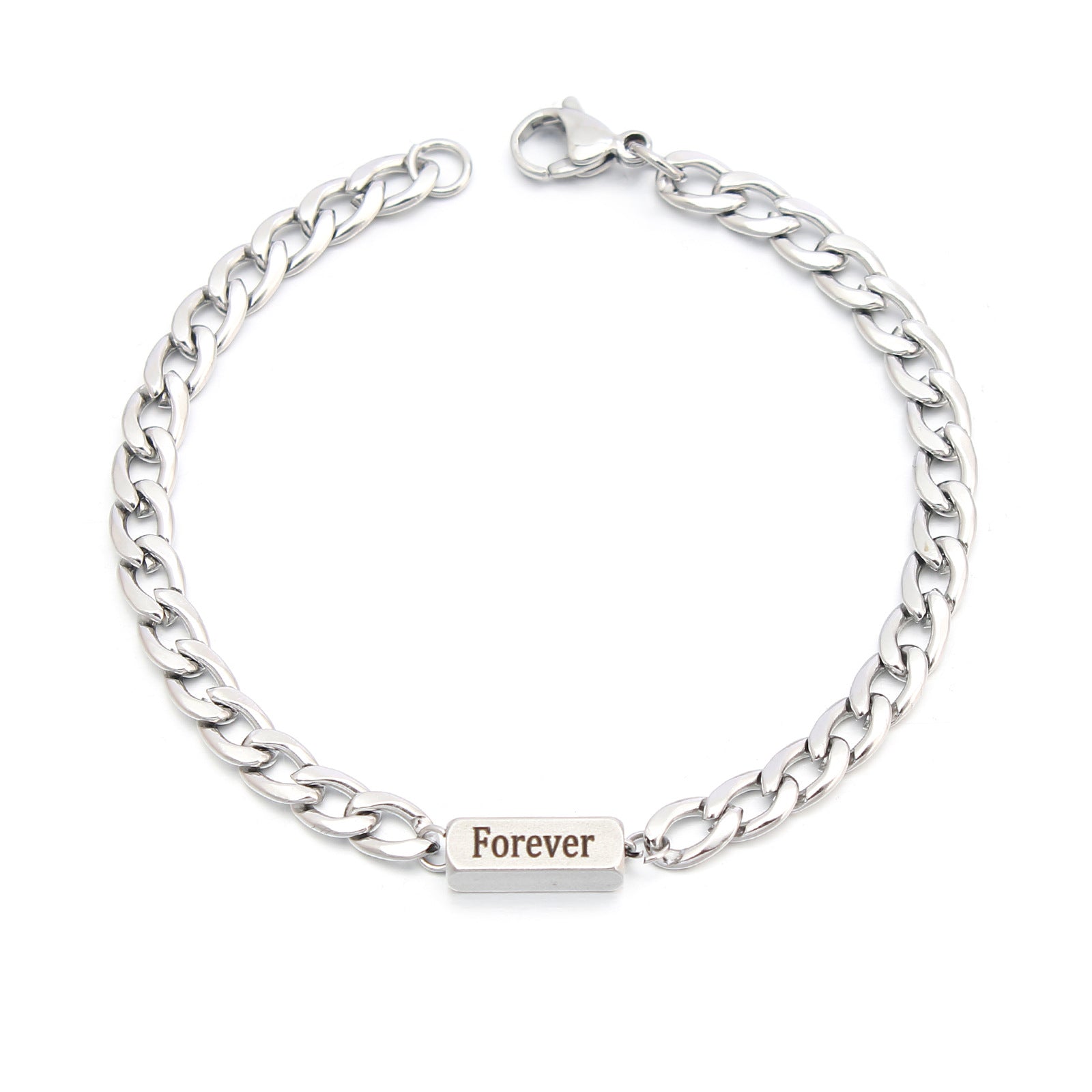 Wholesale stainless steel lettering couple bracelet