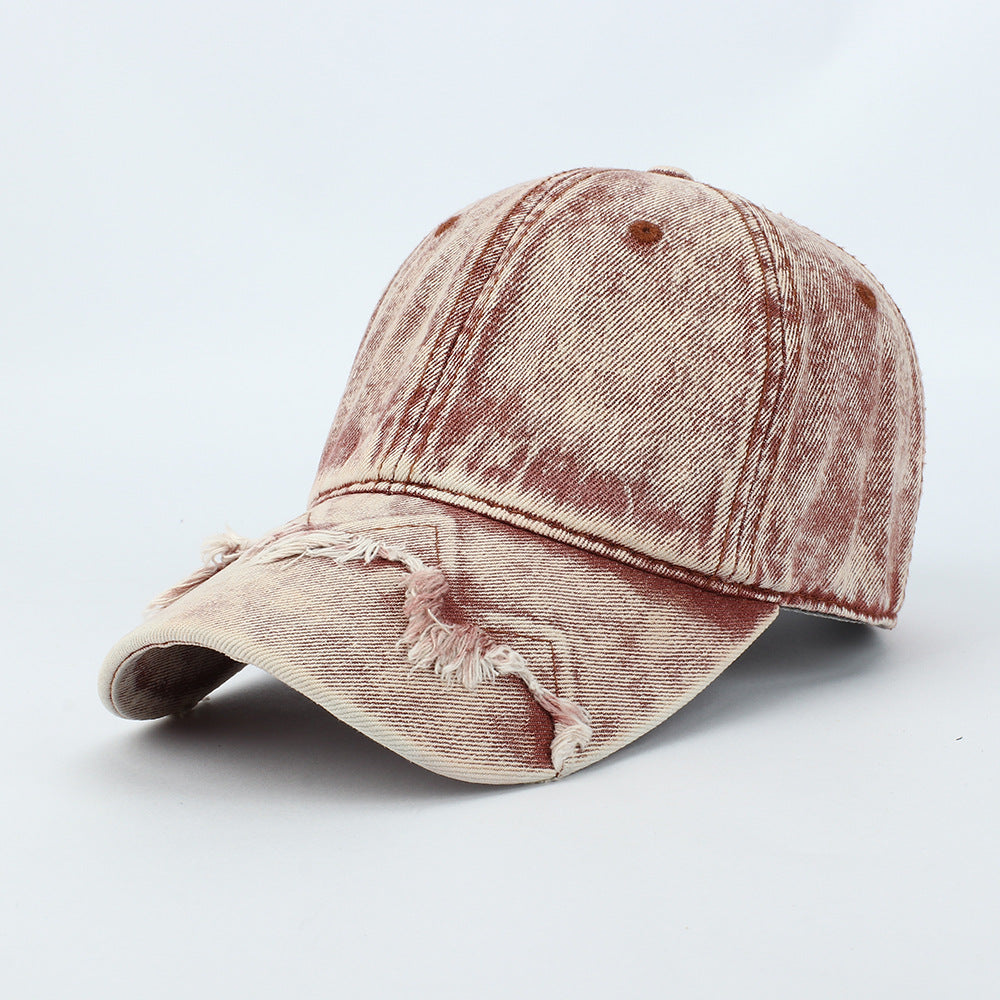 Wholesale Vintage Raw Edge Washed Distressed Denim Baseball Cap ACC-HT-RongZhao021