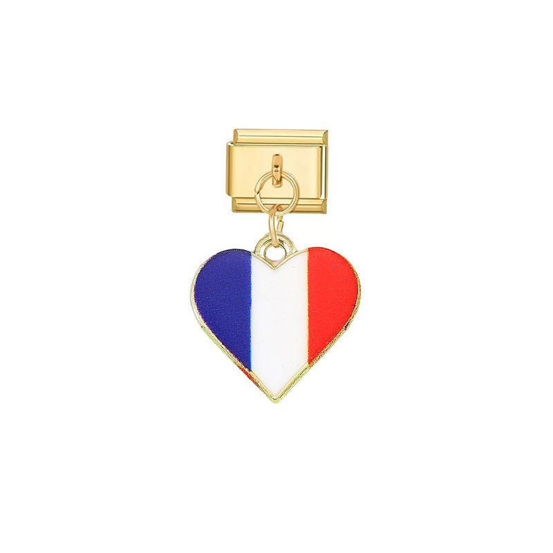 Wholesale Stainless Steel Italian Flag Modular Pendant - DIY Detachable Charm,  Trendy Fashion Accessory for Everyday Use