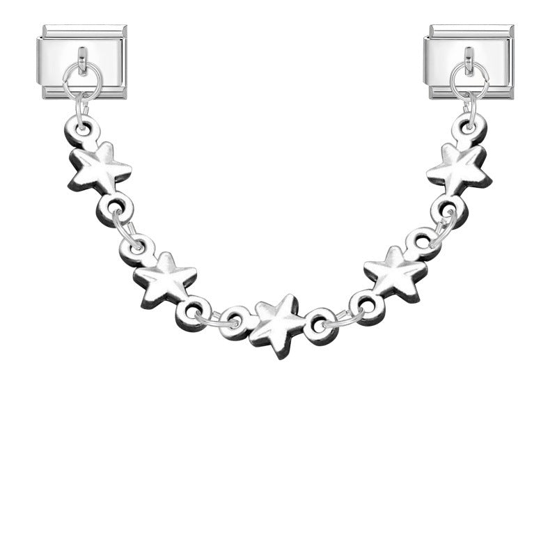 Wholesale 9mm Italian Charm Starter Bracelets DIY Double Hanger Stainless Steel Composable Bracelet