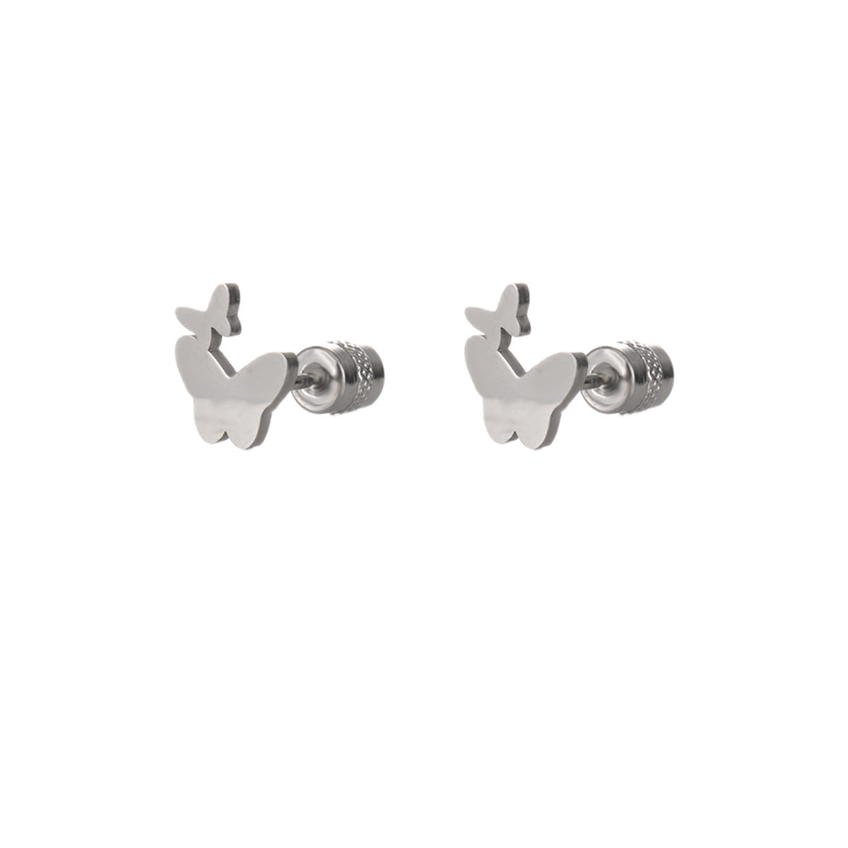 Wholesale Stainless Steel Butterfly Ear Cuff Stud Earrings Geometric Design Fashion Jewelry Accessory for Party Gift