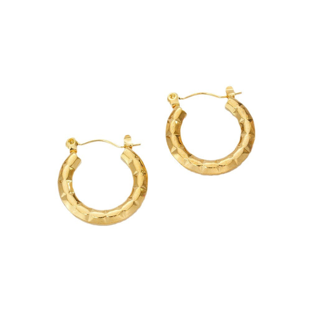 Wholesale Geometric 18K Gold Plated Titanium Steel Earrings - Chic Fashion Accessory for Women,  Gift or Boutique Resale