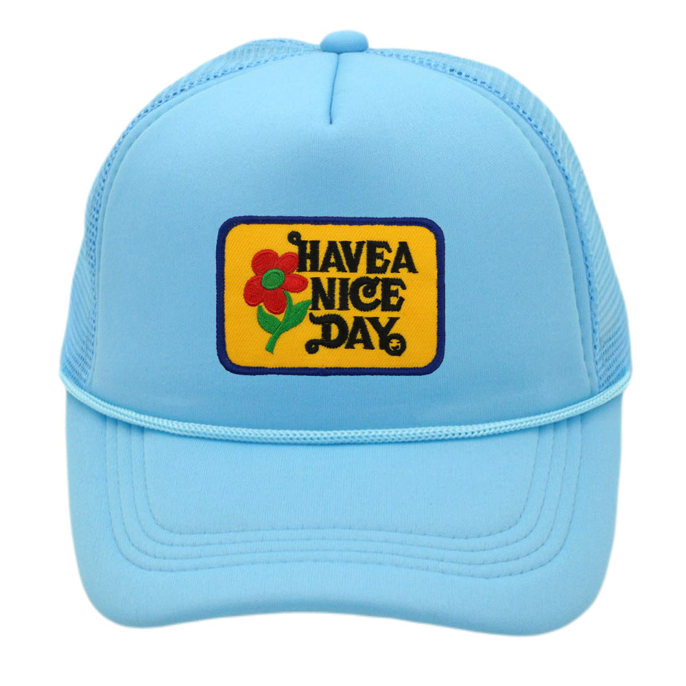 Wholesale Haves Nice Day Floral Logo Baseball Mesh Cap ACC-HT-PeiNi003