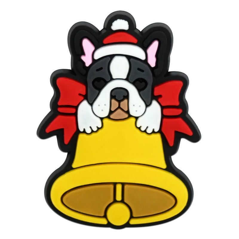 Wholesale  Random 100pcs Christmas animal-themed PVC Soft Rubber Shoe Buckle Decoration