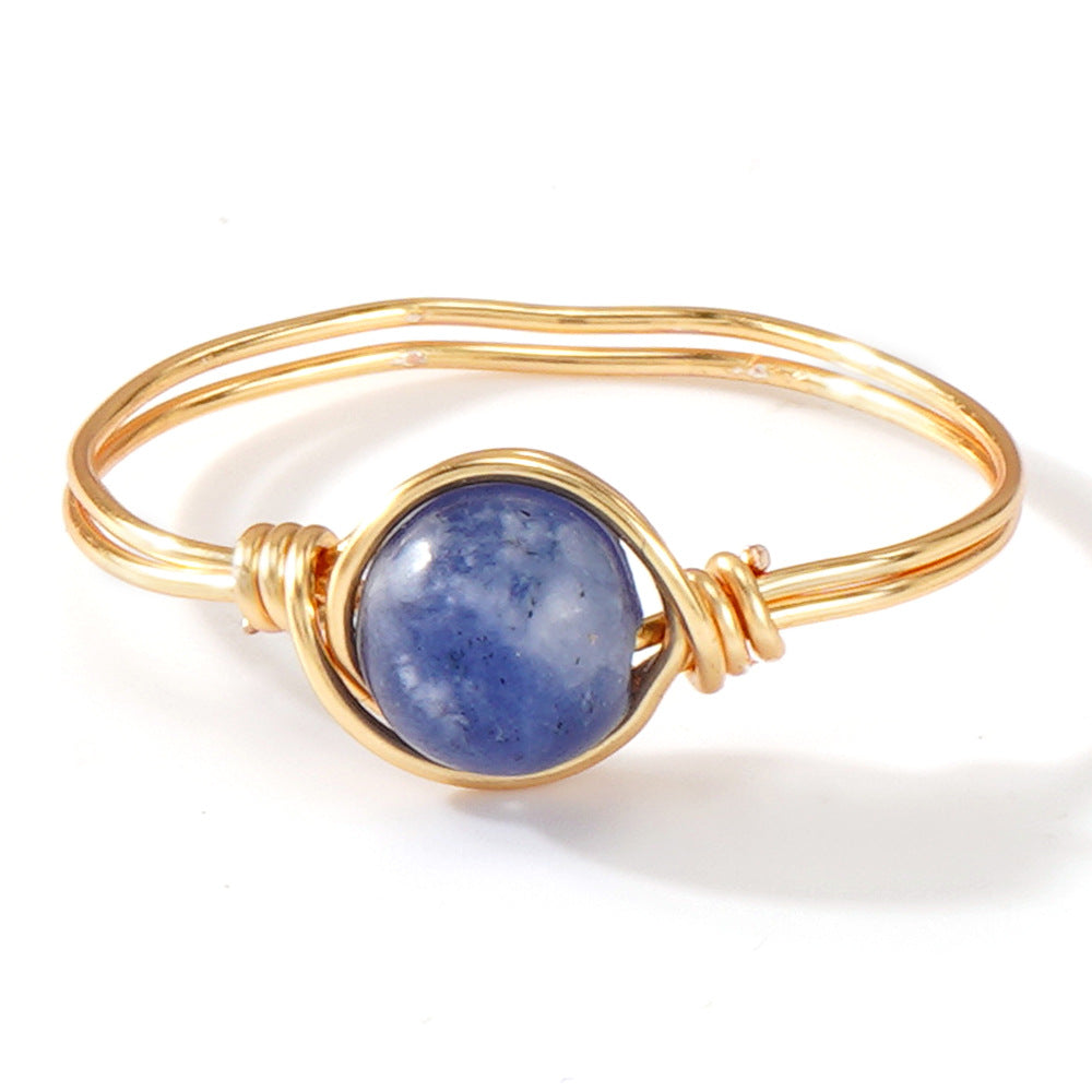 Wholesale Natural Stone Ring Light Luxury Elegant Niche Design Jewelry Accessory Gift