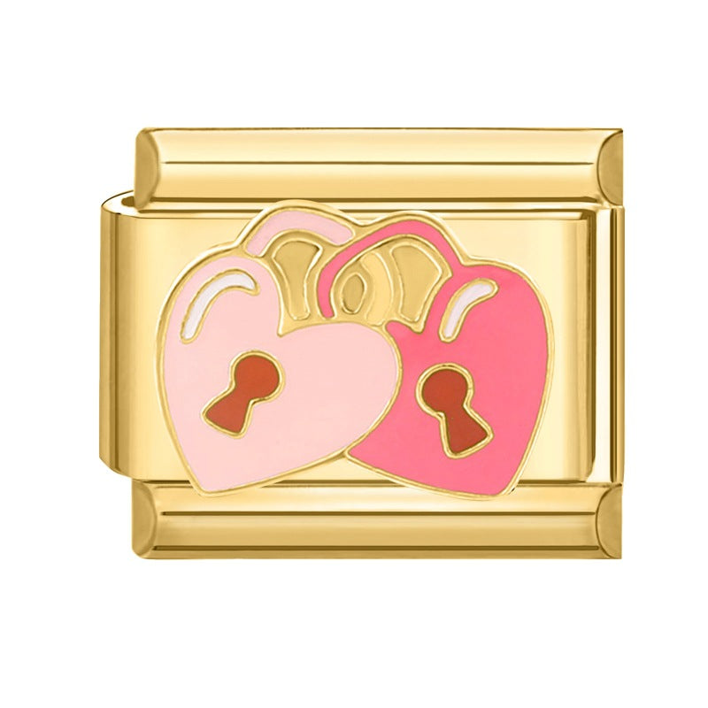 Pulsera de encanto italiano al por mayor de 9 mm empalmado lindo colgante creativo colgante de acero inoxidable brazalete compuesto por acero inoxidable