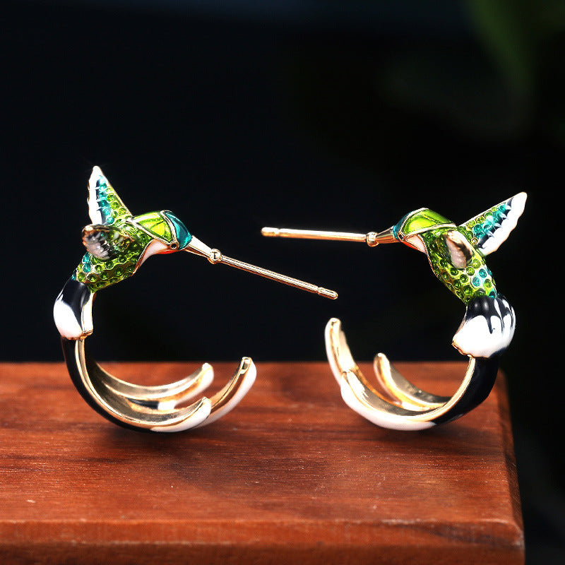 Wholesale  cute hummingbird shape drop earrings fashion creative earrings