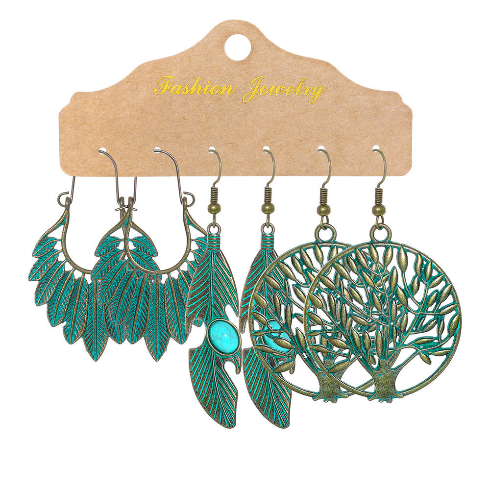 Wholesale Bohemian Tassel Flower Earrings Set,  Handmade Alloy