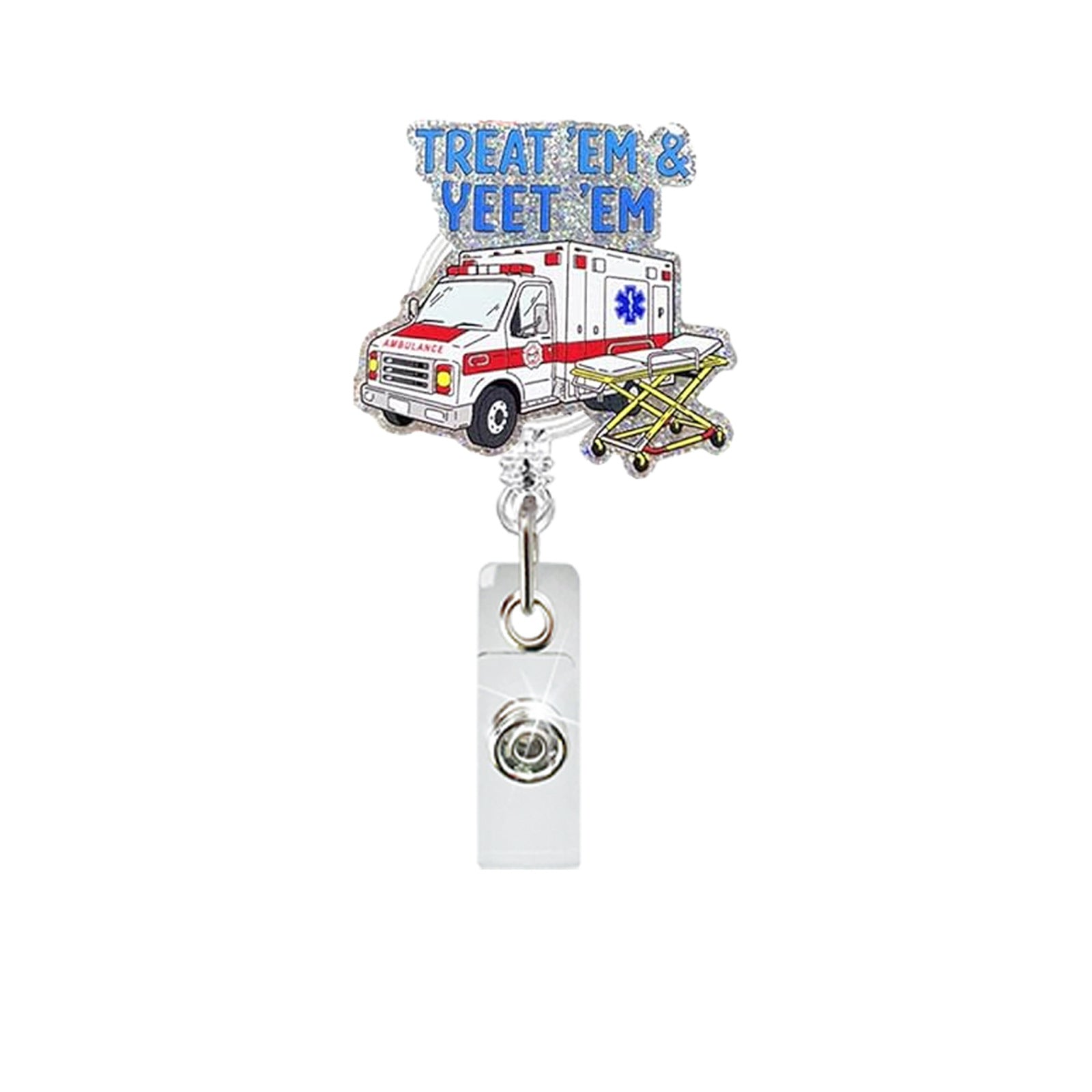 Wholesale Fun Cartoon Acrylic Badge Reel Retractable ID Card Holder Keychain Accessory