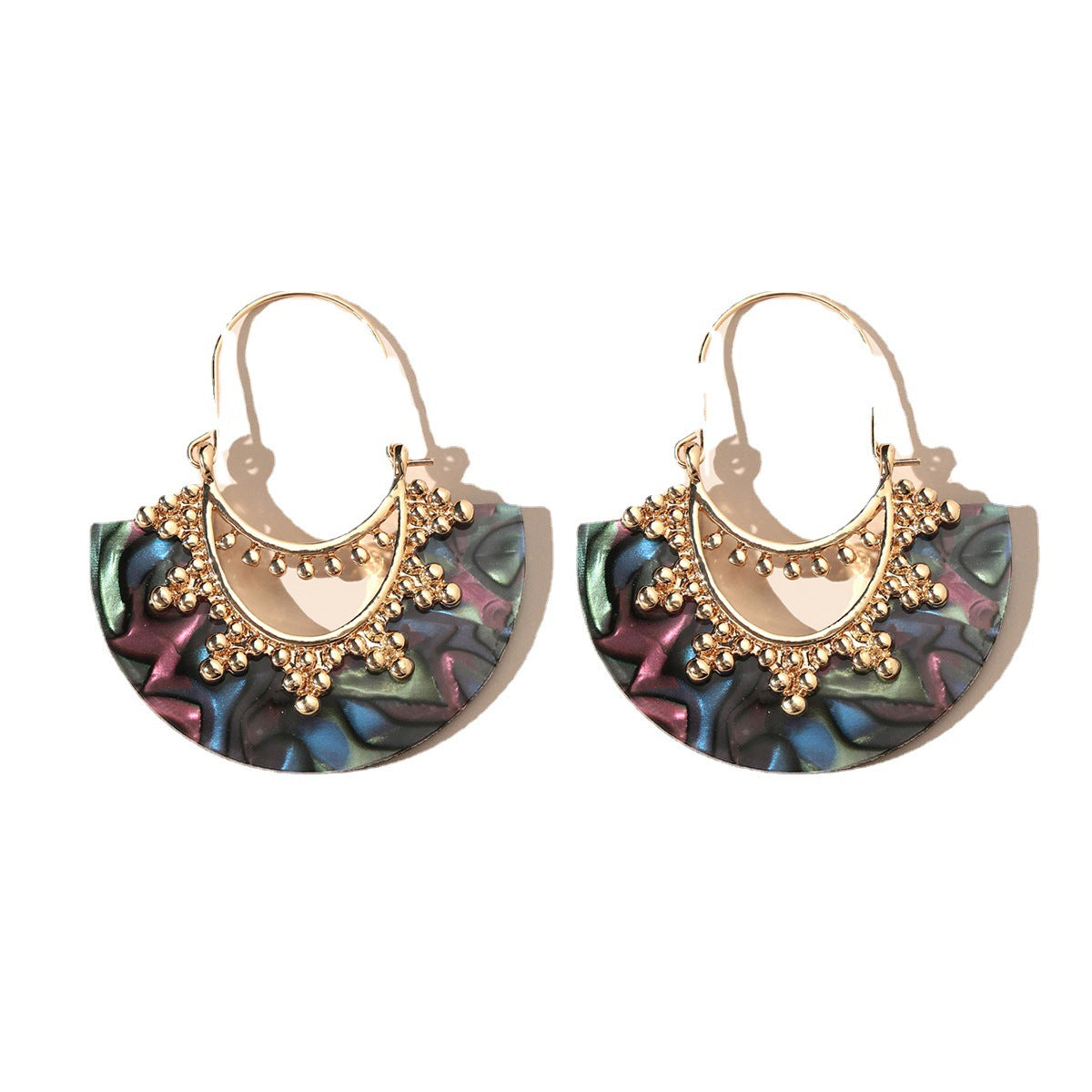 Wholesale Bohemian Fan Shaped Earrings ACC-ES-JunJie008