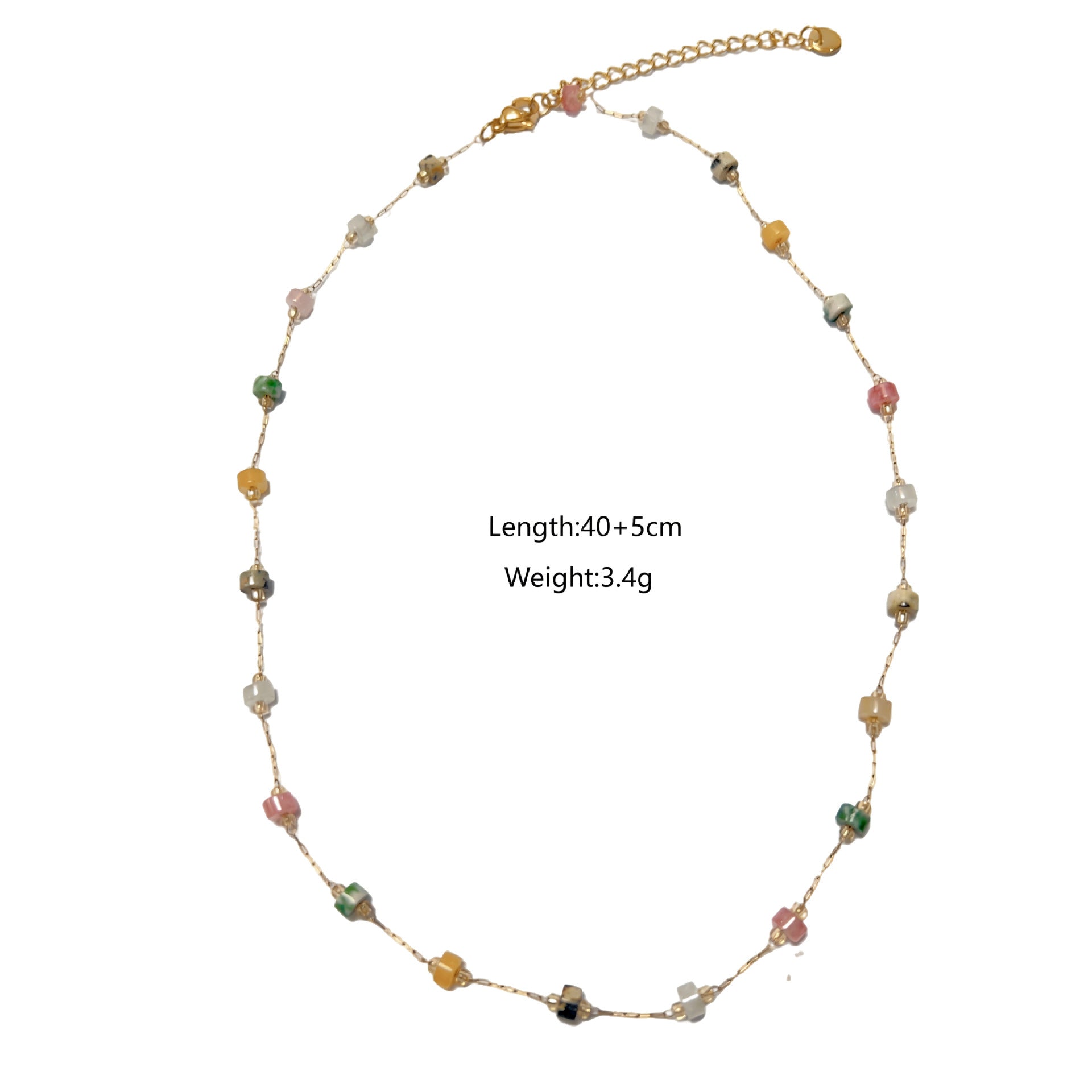 Wholesale Stainless Steel  Colorful Natural Stone Natural Citrine Beaded Necklace