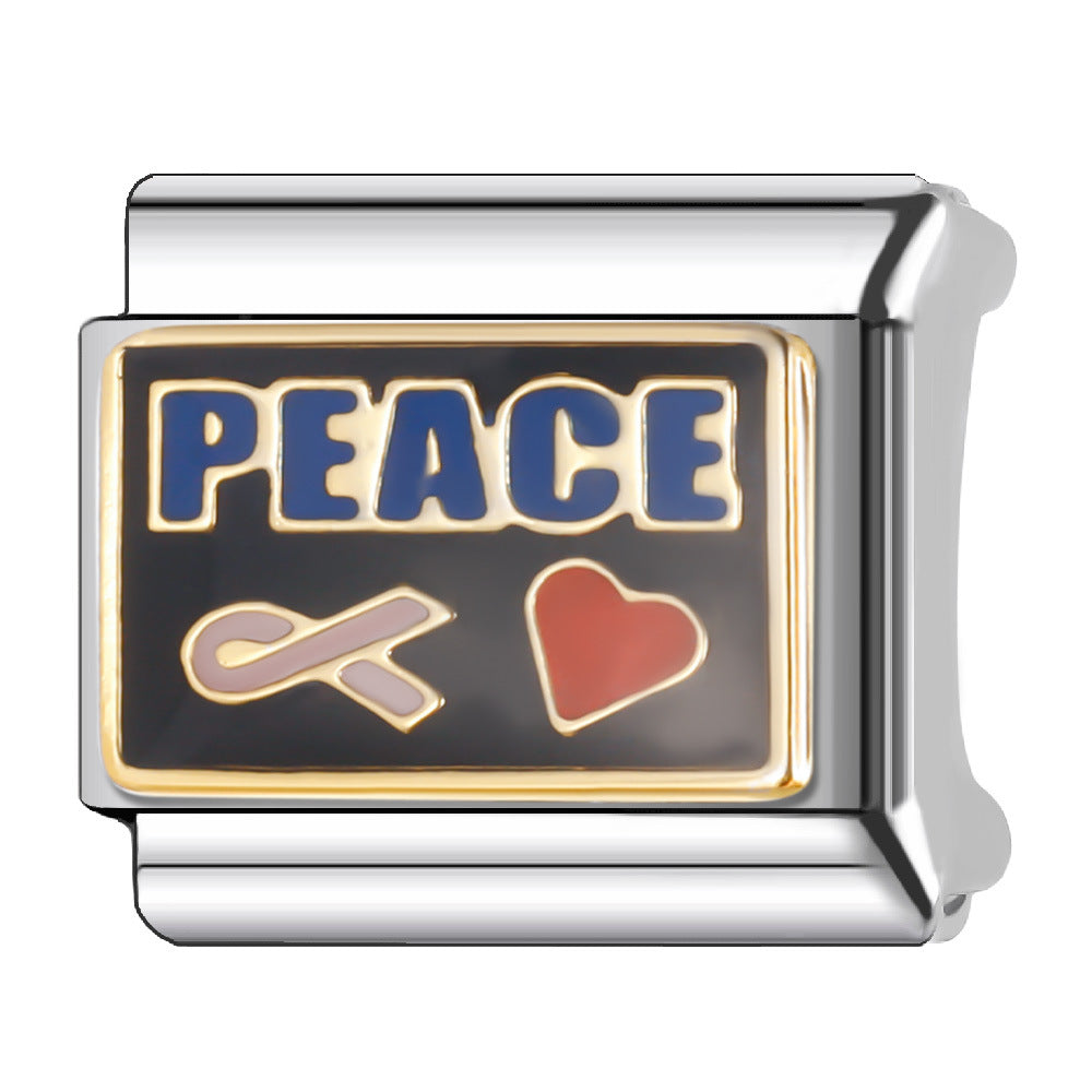 Wholesale Italian Charm Bracelet 9mm DIY Splicing Creative Pattern Stainless Steel Composable Bracelet