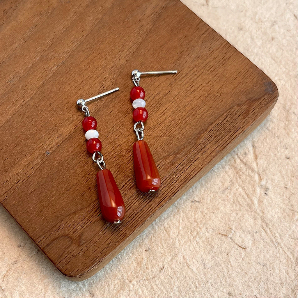 Wholesale  ethnic style natural stone beaded earrings