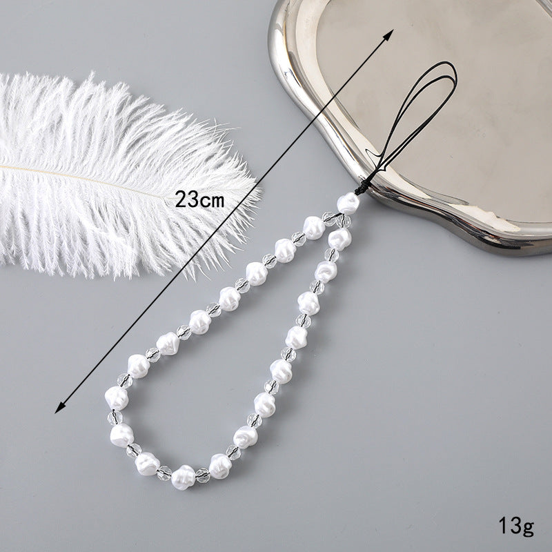 Wholesale  Pearl Short Wrist Lanyard  All-match Keychains