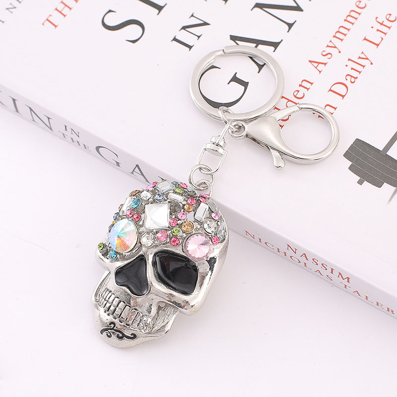 Wholesale Colorful Skull Rhinestone Alloy Keychain ACC-KC-CH020