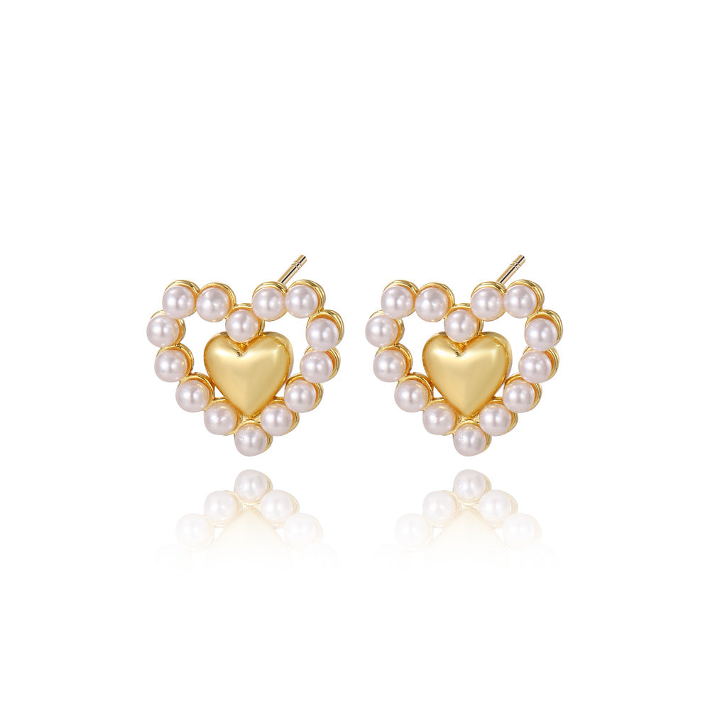 Wholesale  Pearl Heart Earrings