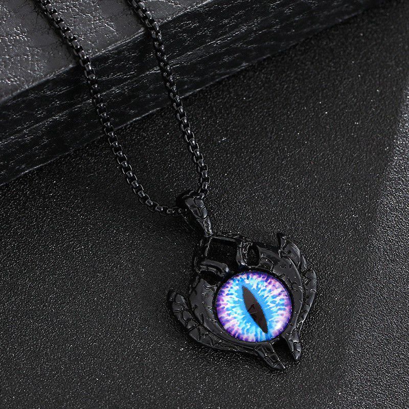 Wholesale Titanium Steel Retro Personality Devil's Eye Alloy Eye Pendant Design  Clavicle Chain