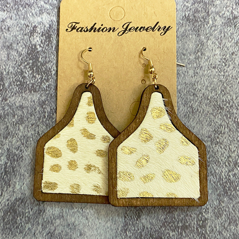 Boucles d'oreilles en bois Western Leopard Western Léopard