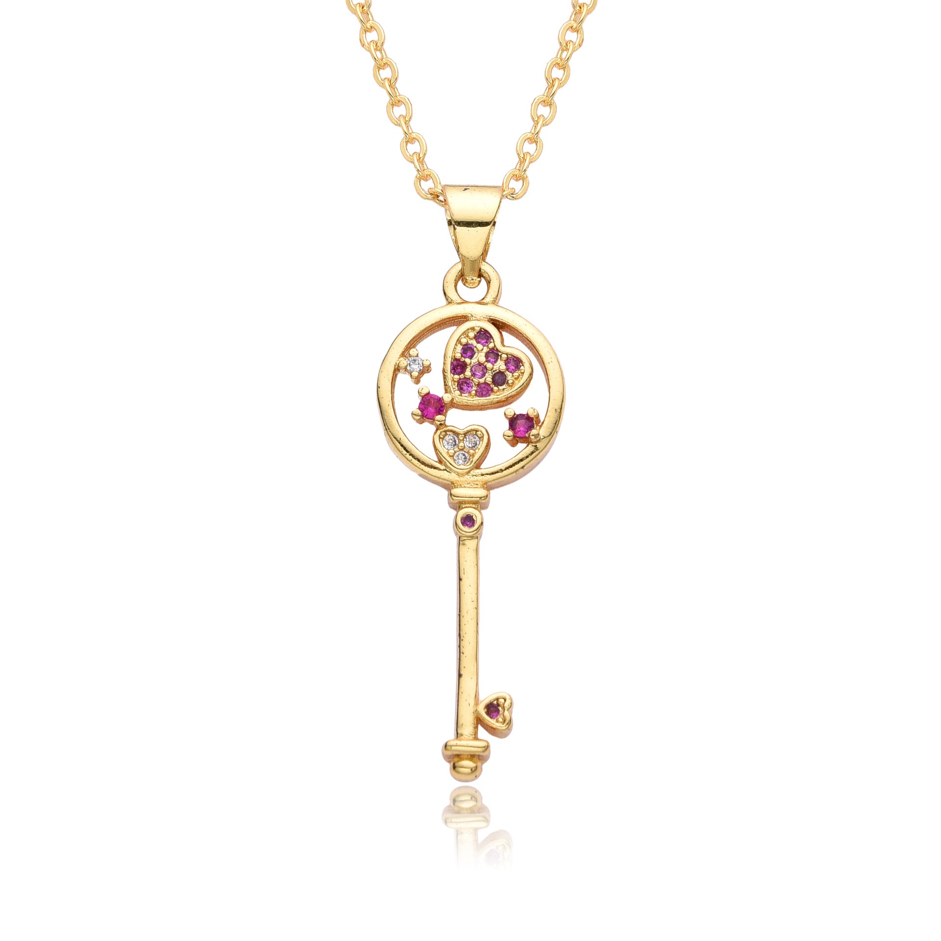 Wholesale 18K gold color protection lovely key necklace