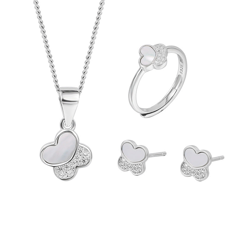 Wholesale  s925 silver set ladies earrings ring personalized silver jewelry