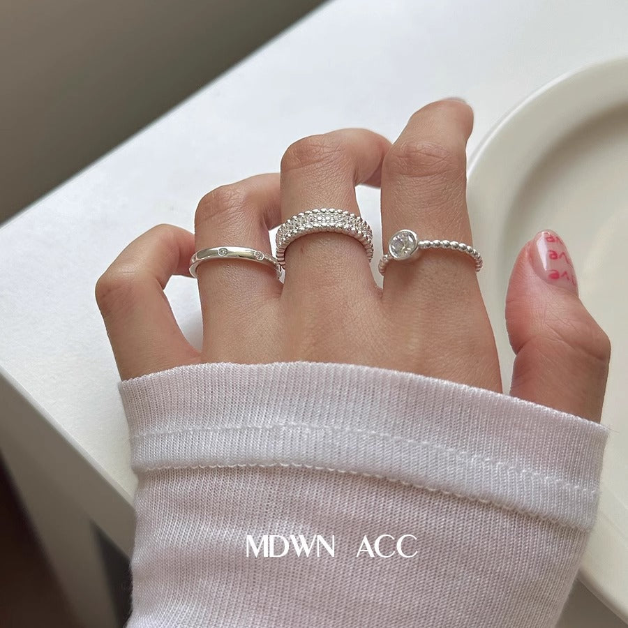 Wholesale  Stacked Style 925 Sterling Silver Adjustable Ring