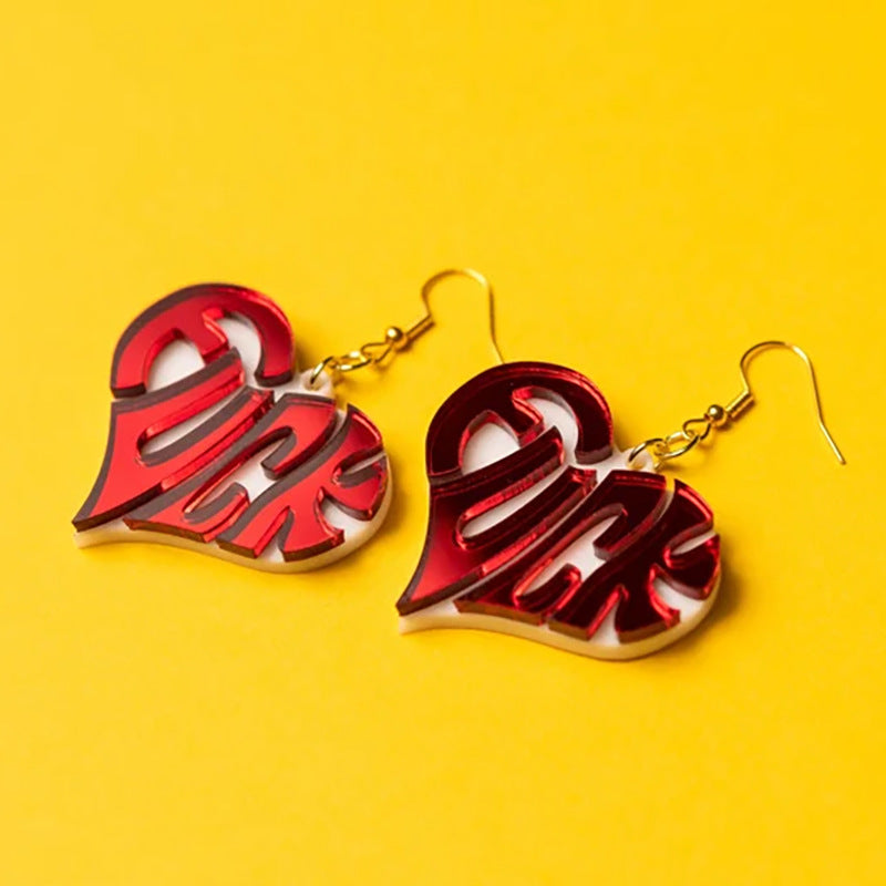 Wholesale  funny heart acrylic earrings