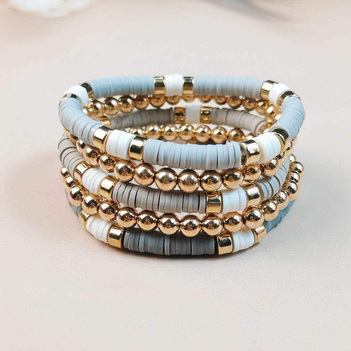 Wholesale Bohemian Retro Ethnic Style Colorful Beaded Acrylic Bracelet ACC-BT-JunJie007