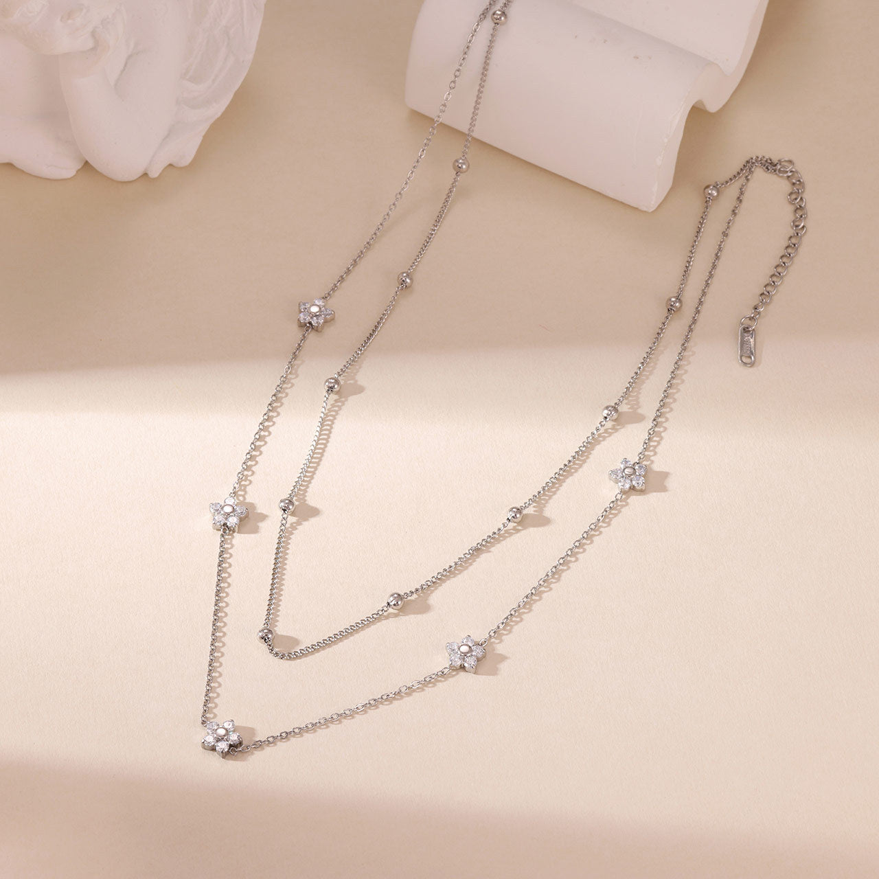 Wholesale Star and Flower Titanium Steel Clavicle Necklace
