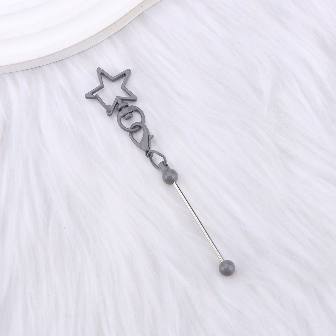 Wholesale Creative DIY  Five-Pointed Beadable  Keychain