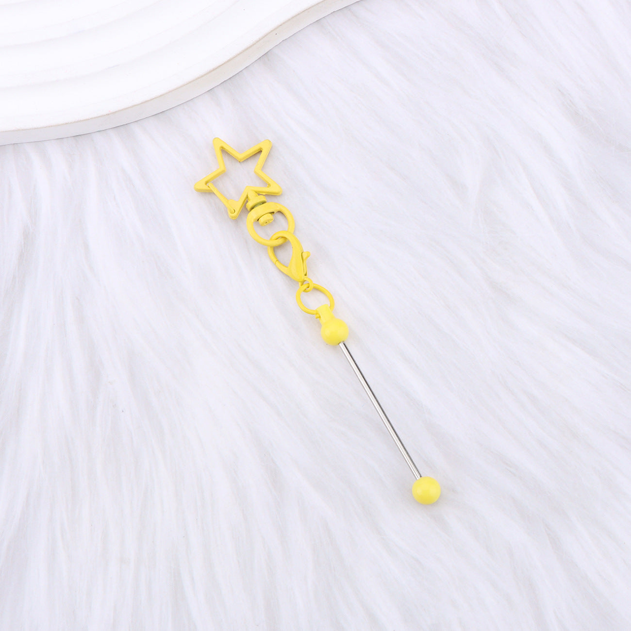 Wholesale Creative DIY  Five-Pointed Beadable  Keychain