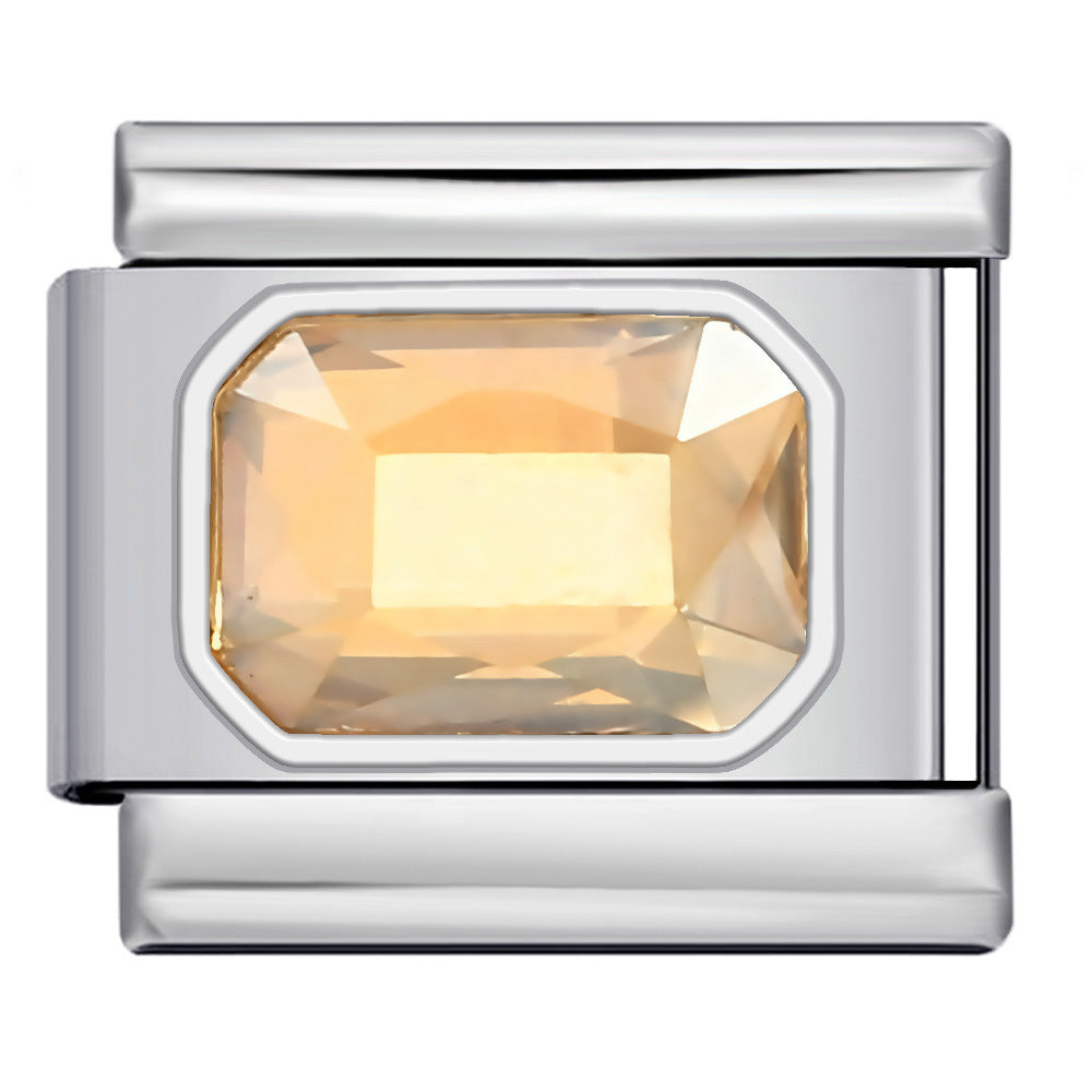 Wholesale 9mm Italian Charm Starter Bracelets DIY square Single Section Creative Stainless Steel Composable Bracelet